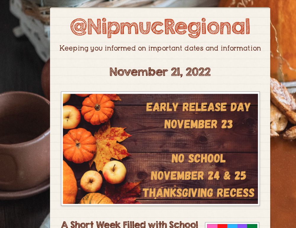 Nipmuc Newsletter - November 21, 2022