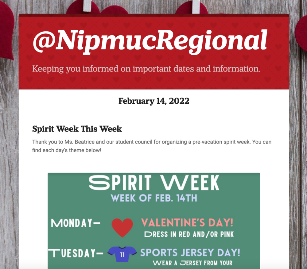 Nipmuc Newsletter - February 14, 2022
