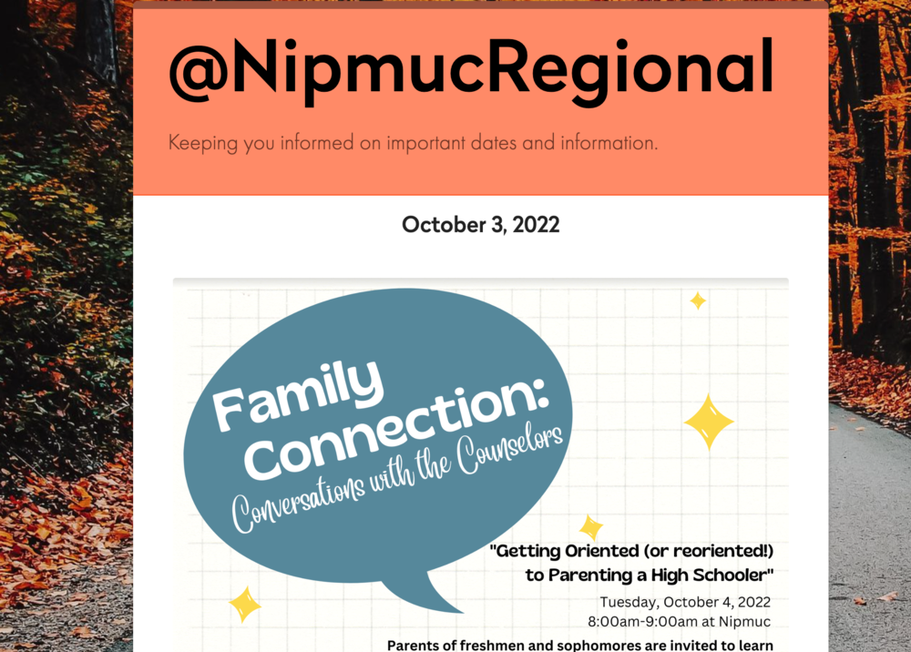 Nipmuc Newsletter - October 3, 2022