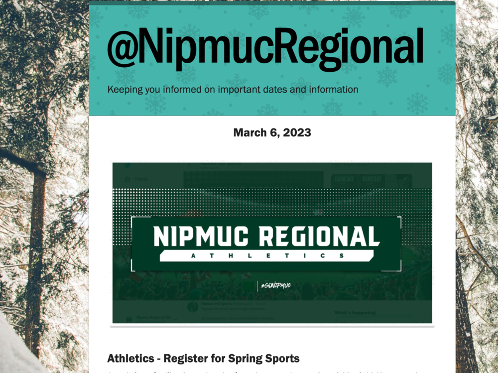 Nipmuc Newsletter - March 6, 2023