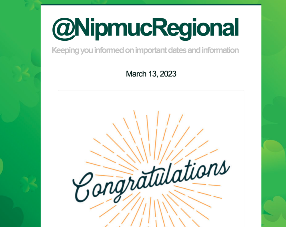 Nipmuc Newsletter - March 13, 2023