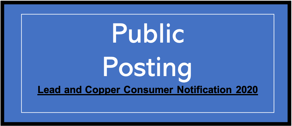 Lead and Copper Consumer Notification 2020