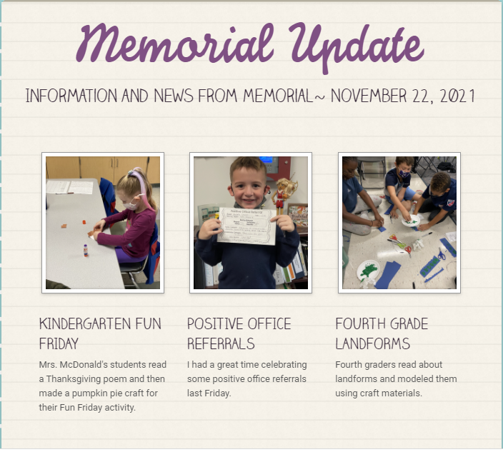 Memorial Newsletter