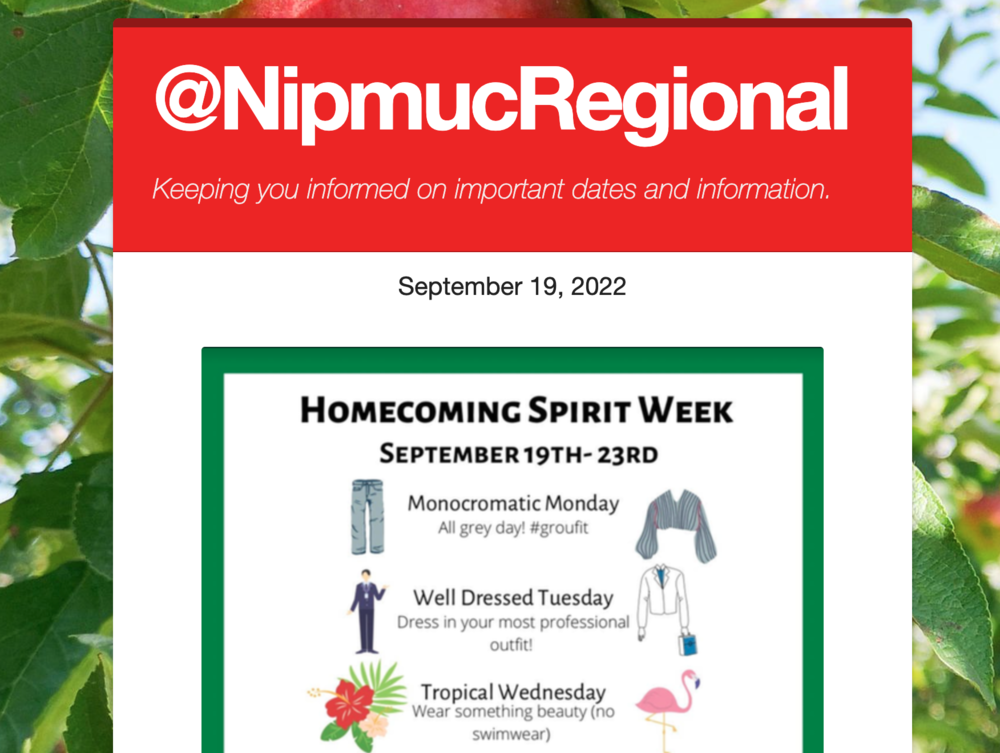 Nipmuc Newsletter - September 20, 2022
