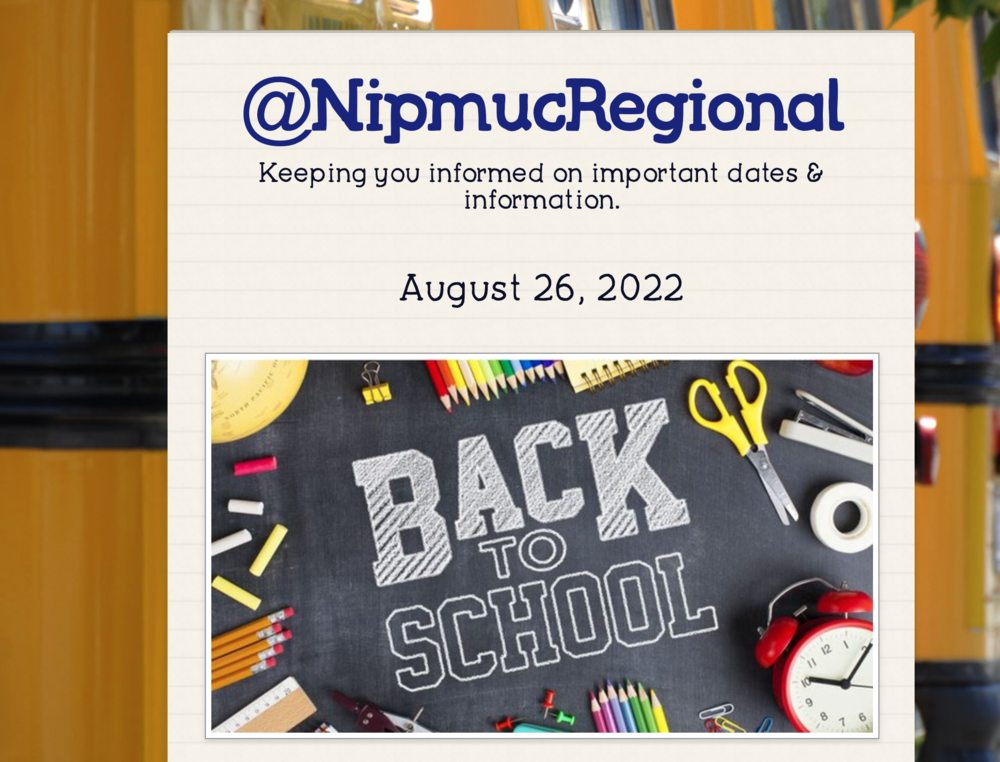 Nipmuc Newsletter - August 26, 2022