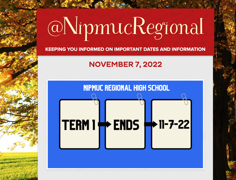 Nipmuc Newsletter - November 7, 2022
