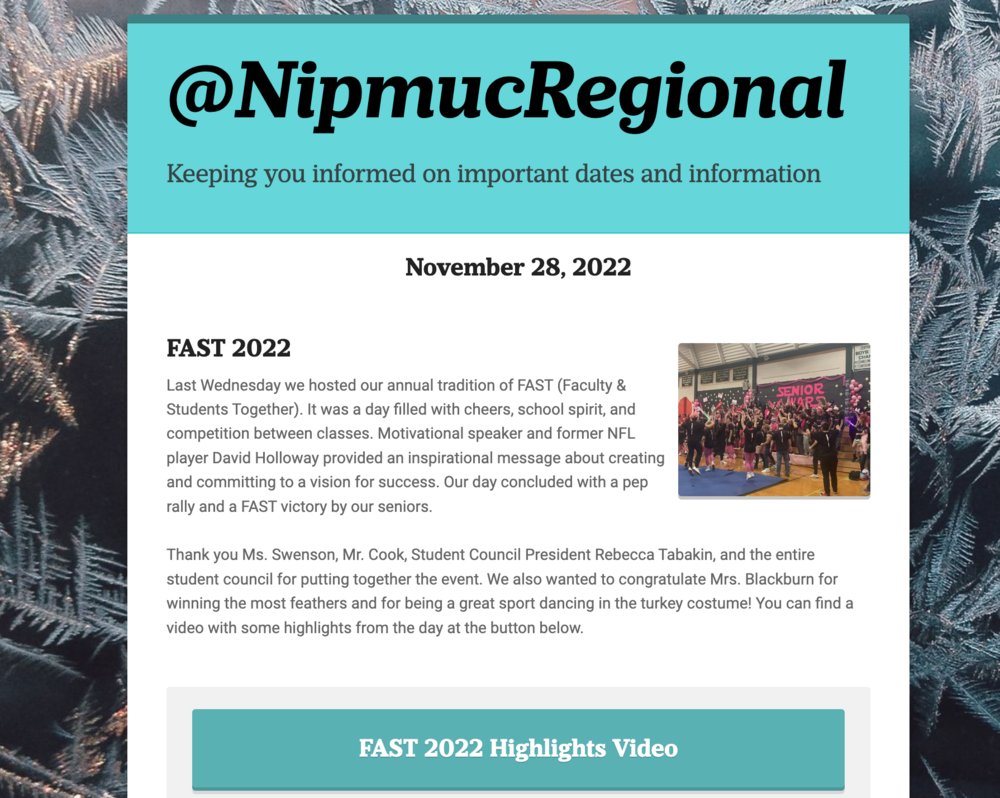 Nipmuc Newsletter - November 28, 2022
