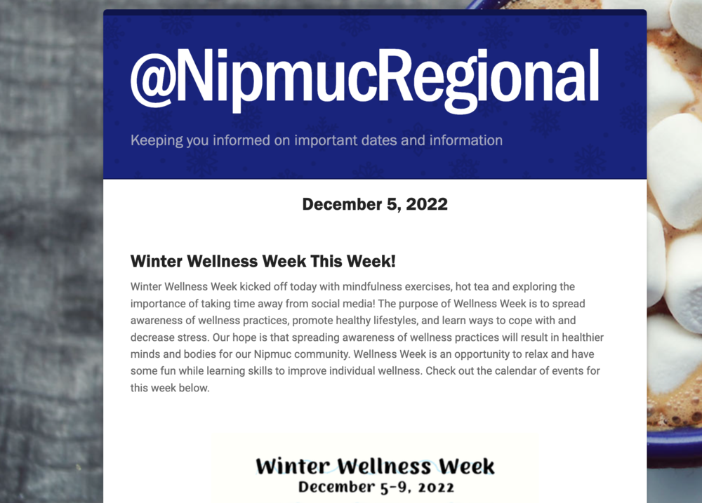 Nipmuc Newsletter -December 5, 2022
